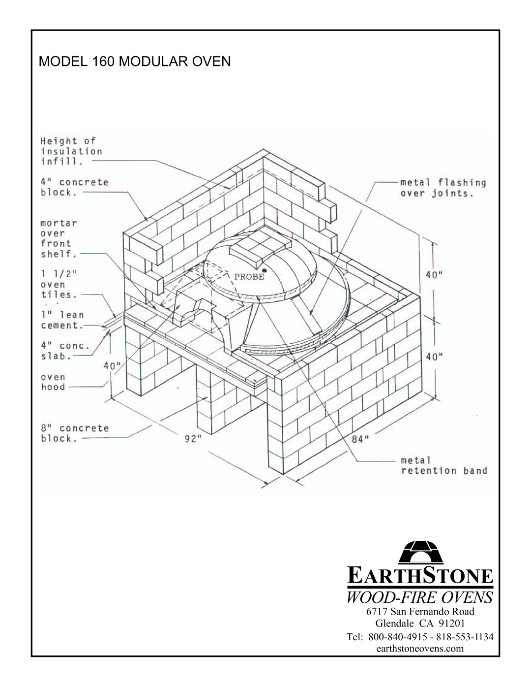 EarthStone installation instructions Model 160 Modular Oven 