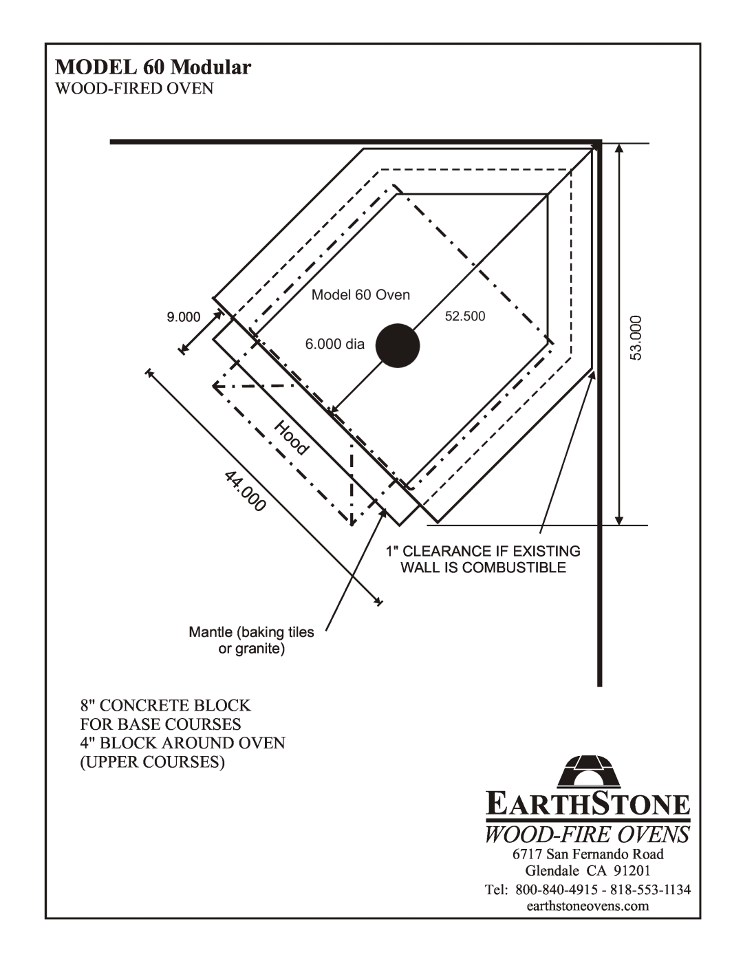 EarthStone 60 Modular Concrete Block, For Base Courses, Block Around Oven, Upper Courses, Earthstone, Wood-Fireovens, Tel 