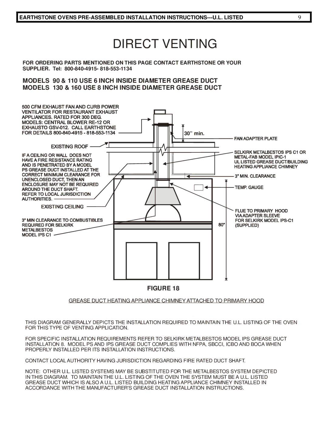 EarthStone woofire oven installation instructions Direct Venting 