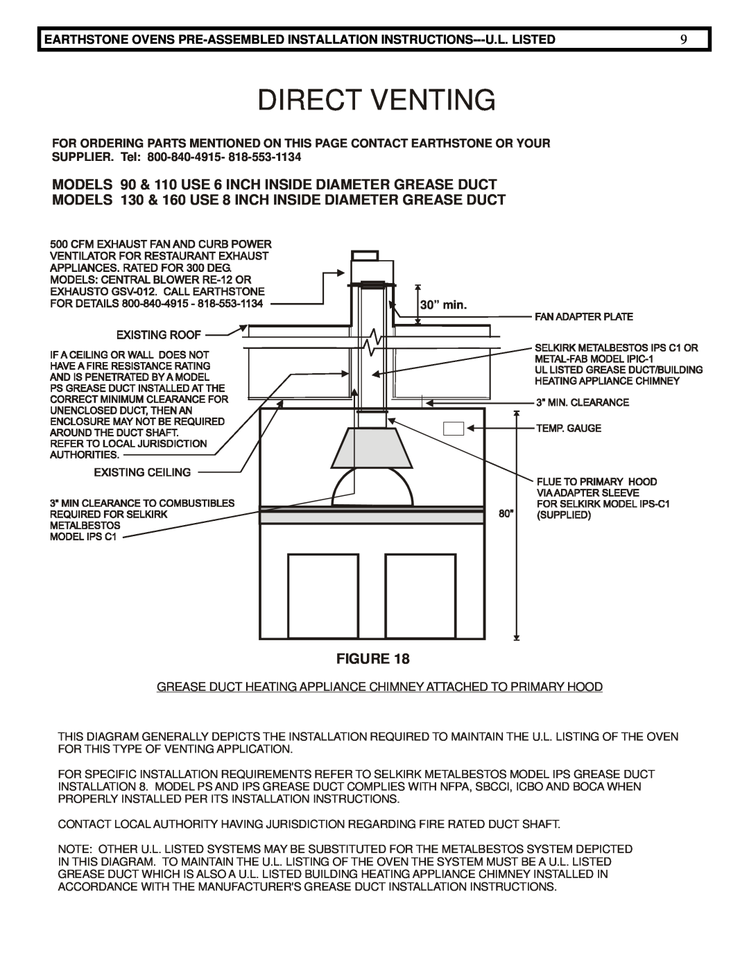 EarthStone woofire oven installation instructions Direct Venting 