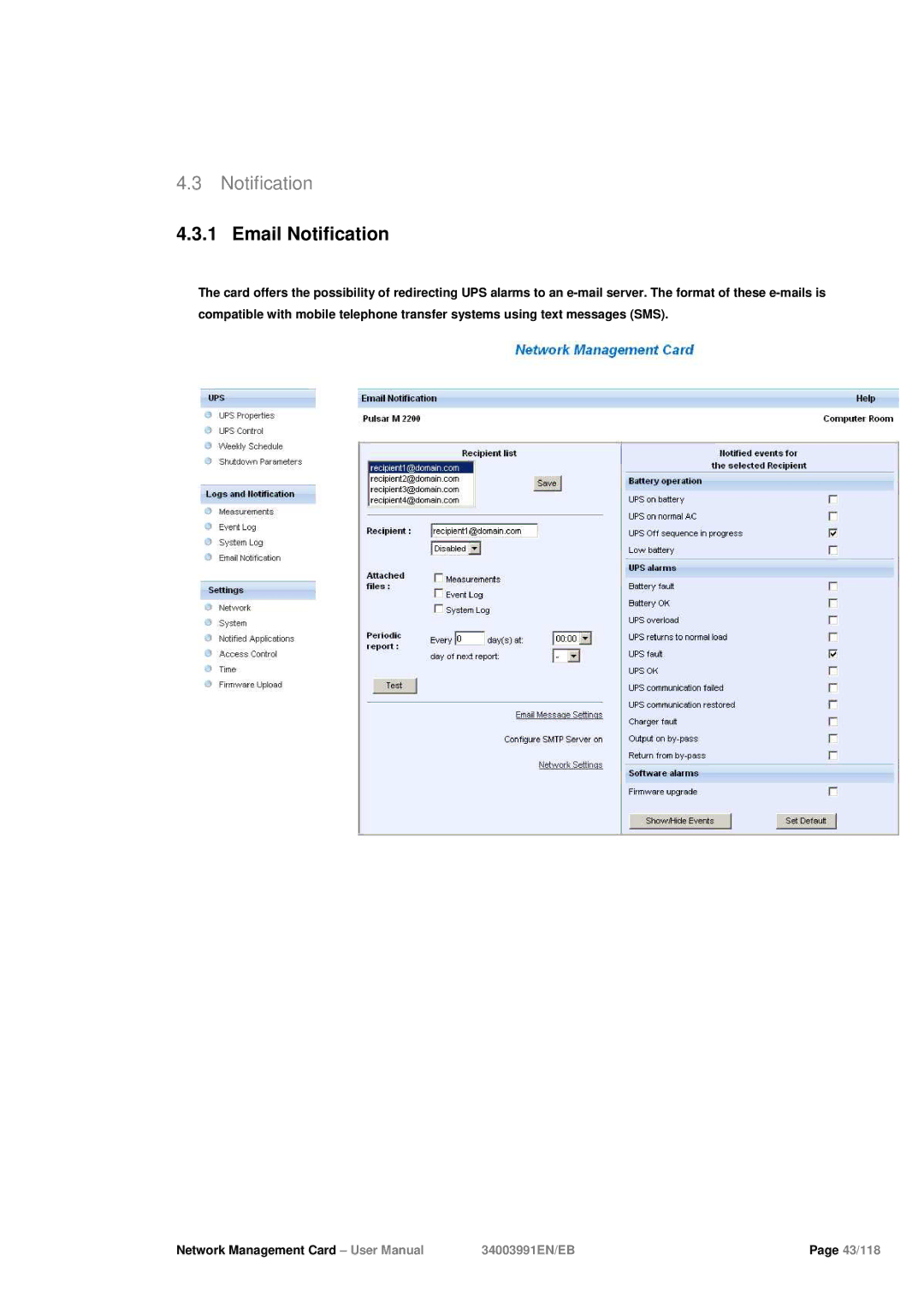 Eaton Electrical 34003991EN/EB user manual Email Notification 