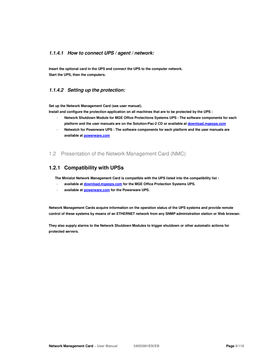 Eaton Electrical 34003991EN/EB user manual Presentation of the Network Management Card NMC, Compatibility with UPSs 