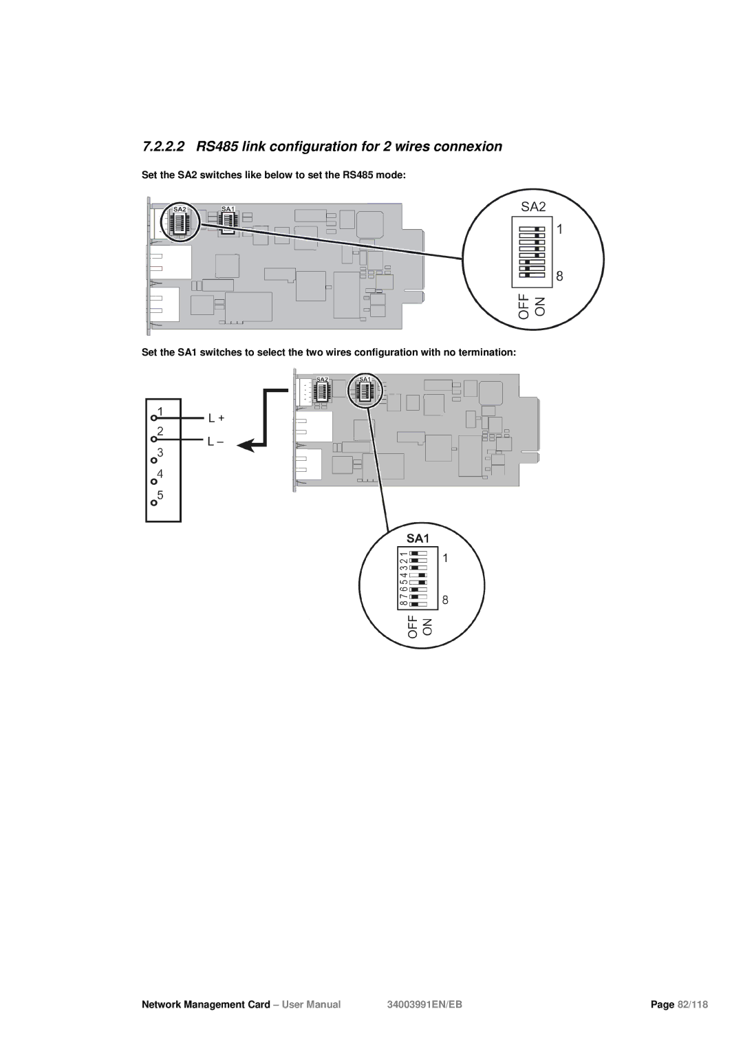 Eaton Electrical 34003991EN/EB user manual 2.2 RS485 link configuration for 2 wires connexion 