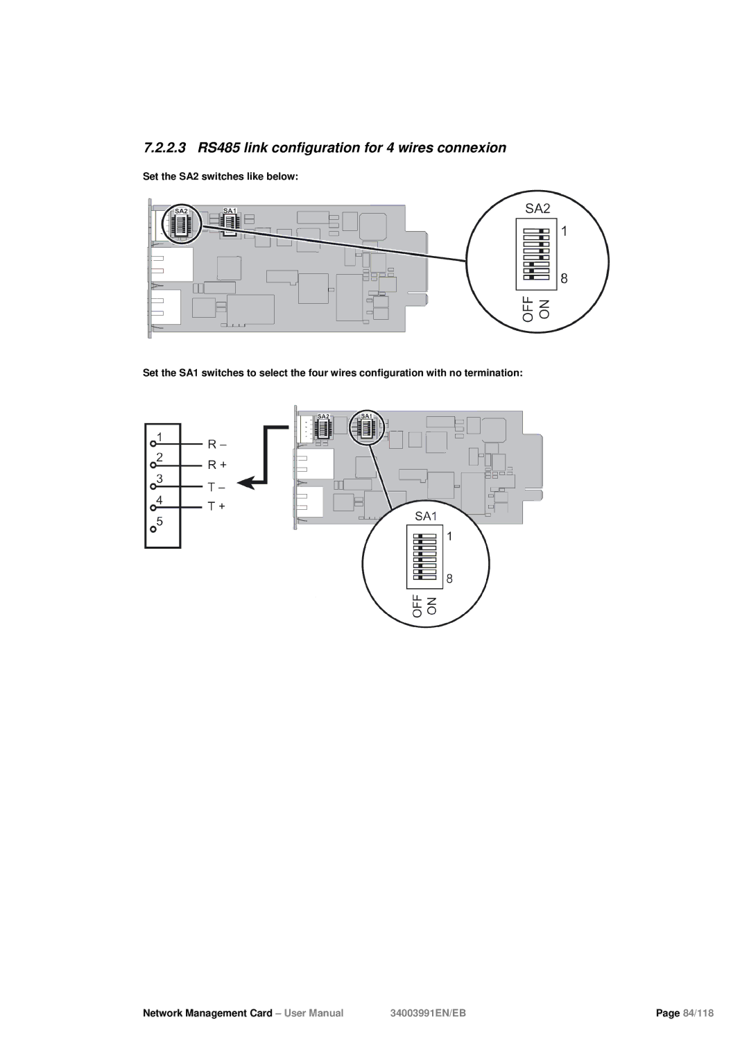 Eaton Electrical 34003991EN/EB user manual 2.3 RS485 link configuration for 4 wires connexion 