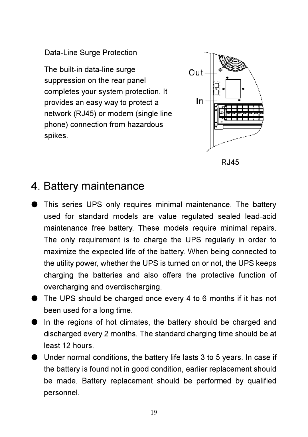 Eaton Electrical 10000L(XL), 6000L(XL) user manual Battery maintenance 