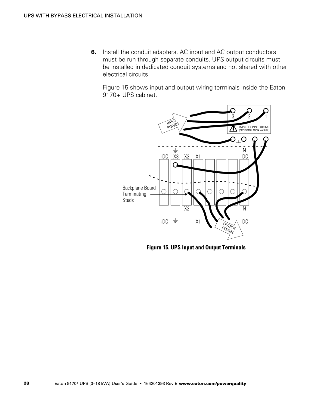 Eaton Electrical ASY0567, ASY0673, ASY0529, ASY0674 manual UPS Input and Output Terminals 