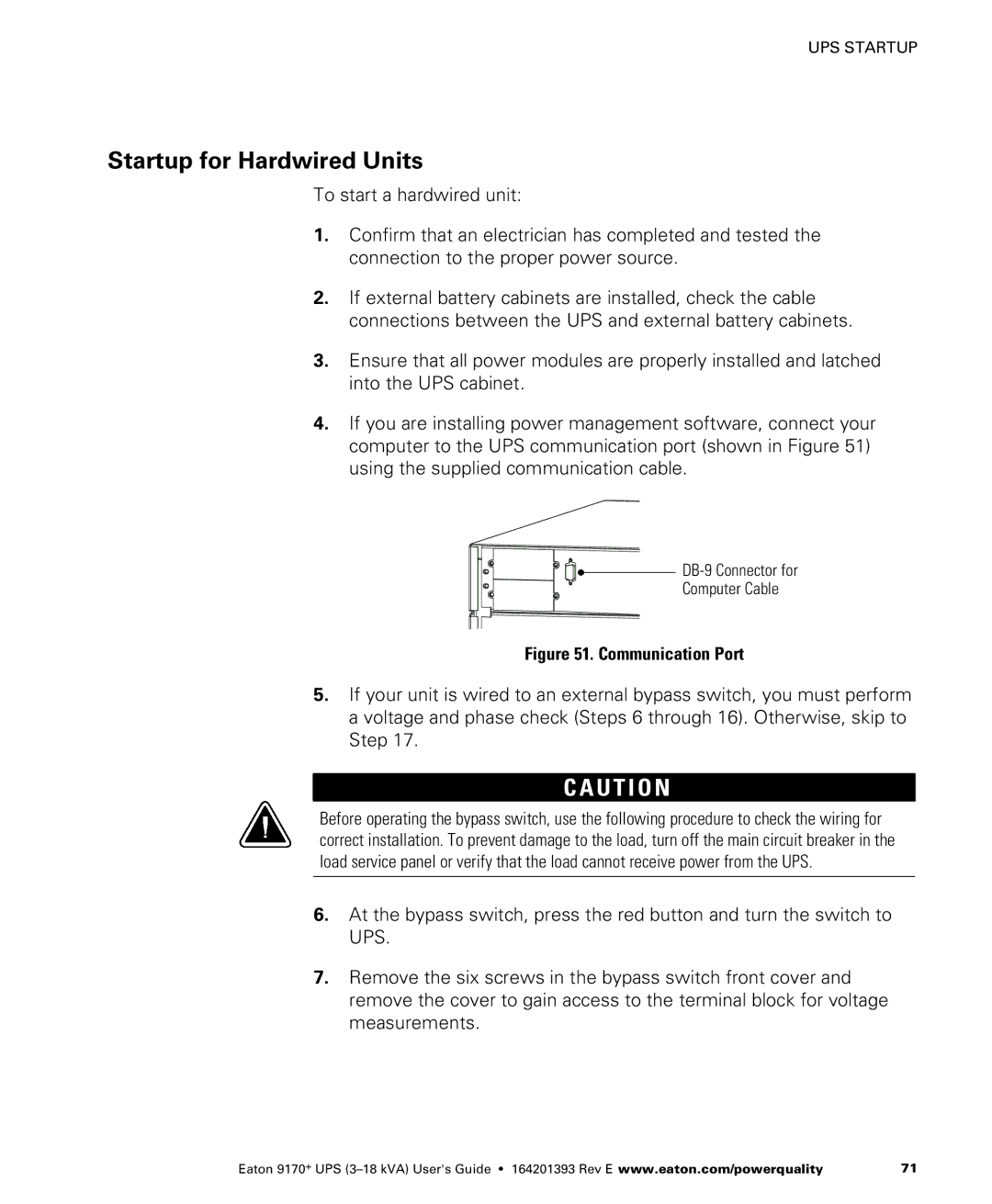 Eaton Electrical ASY0529, ASY0673, ASY0567, ASY0674 manual Startup for Hardwired Units 