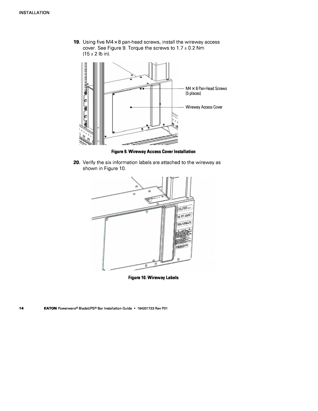 Eaton Electrical BladeUPS Bar manual 15 ± 2 lb in 