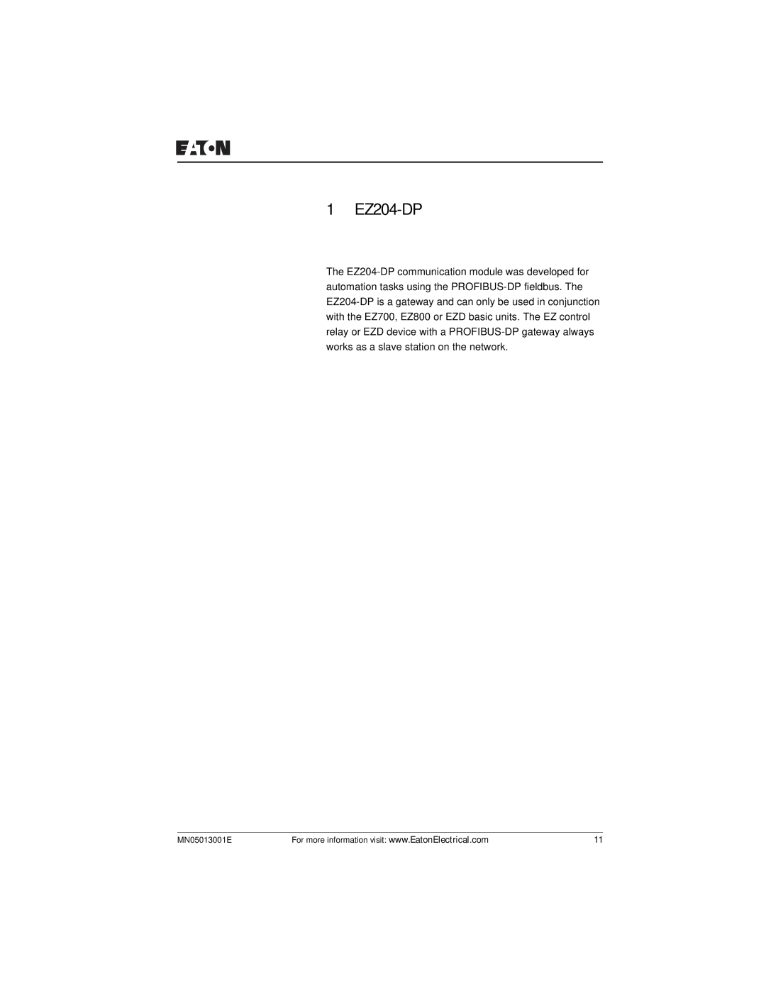 Eaton Electrical EZ204-DP user manual 