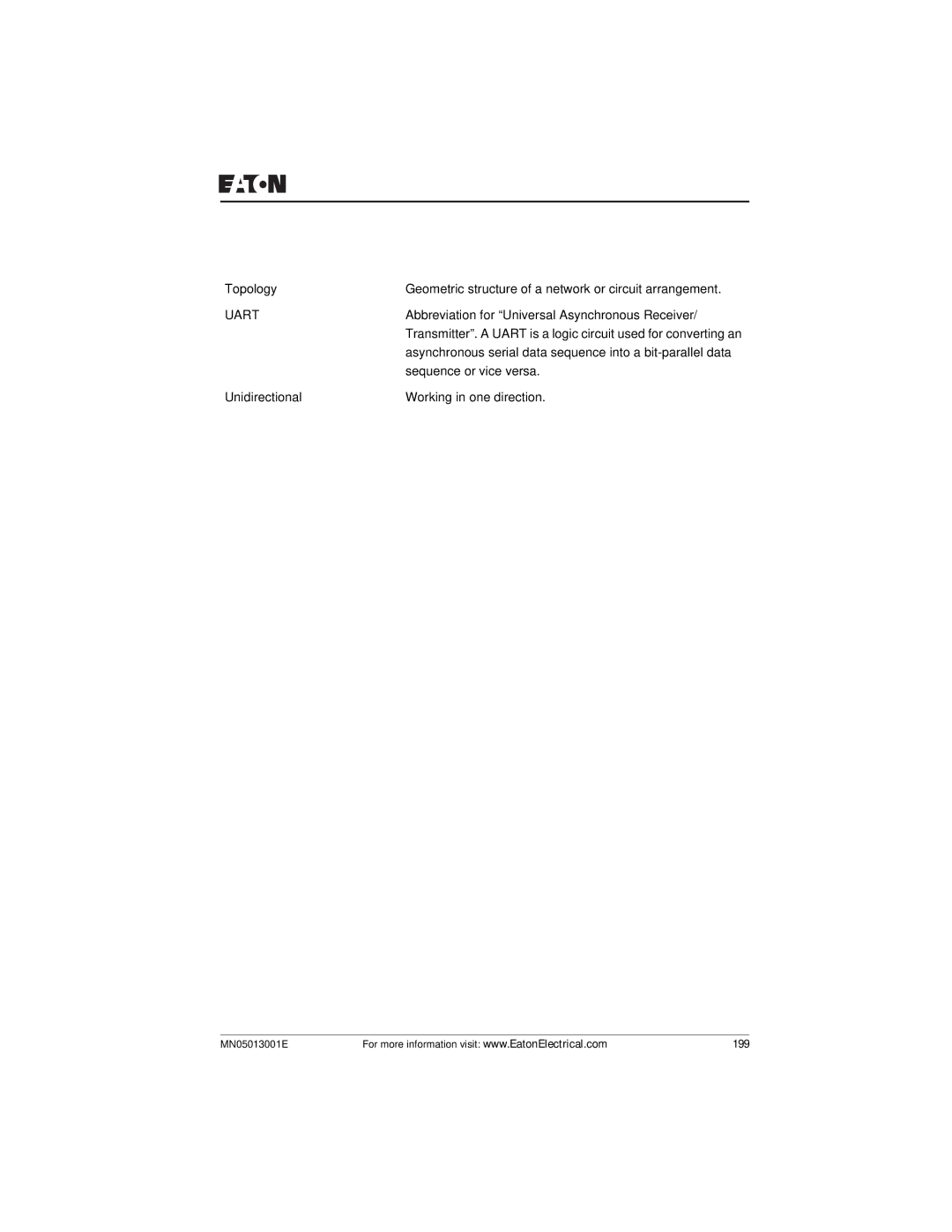 Eaton Electrical EZ204-DP user manual Uart 