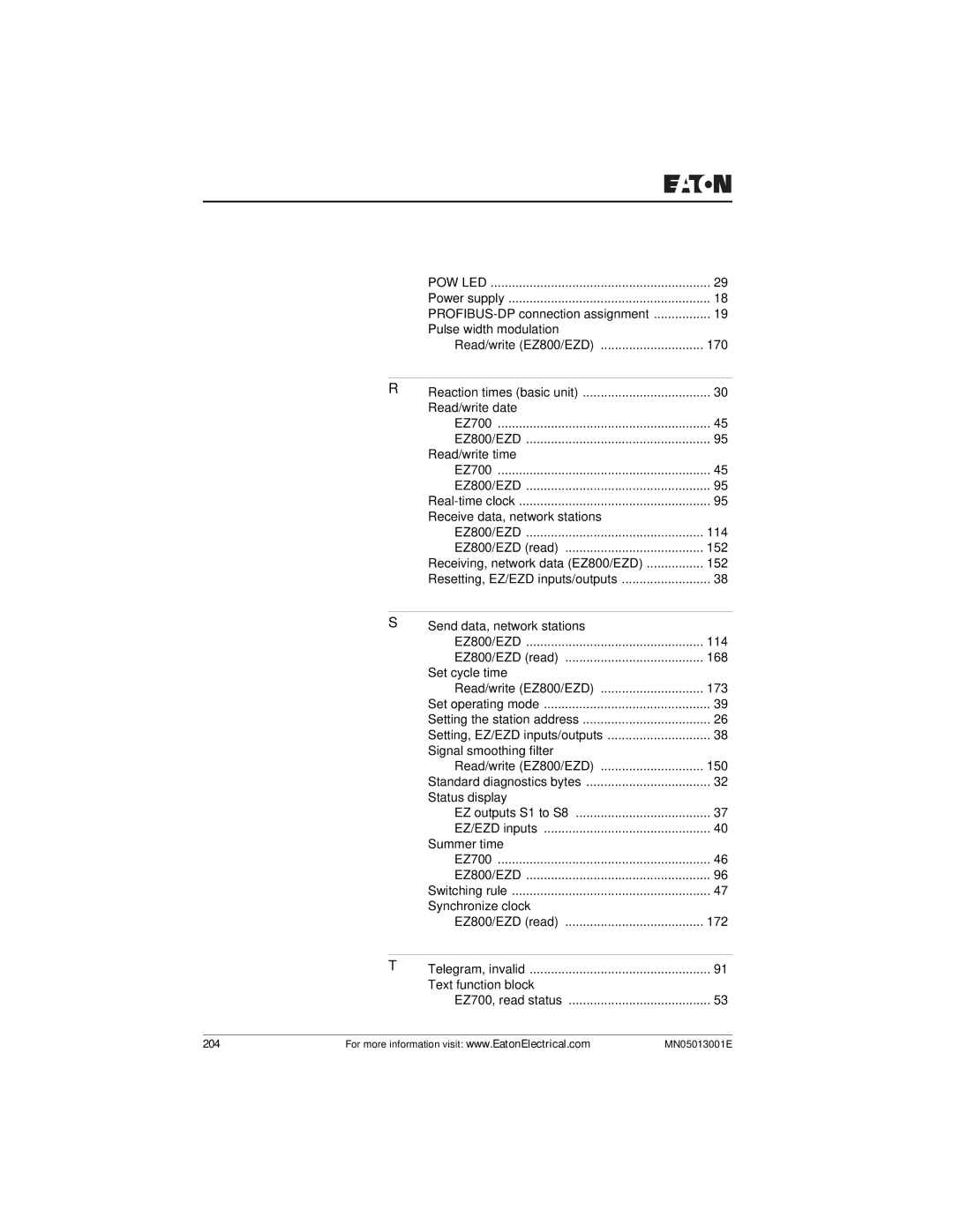 Eaton Electrical EZ204-DP user manual Pow Led 