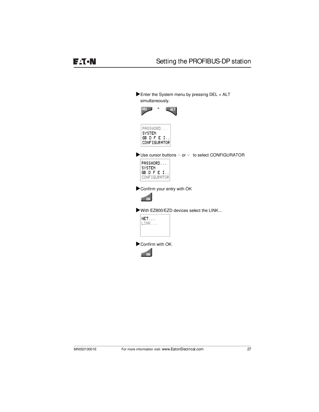 Eaton Electrical EZ204-DP user manual Setting the PROFIBUS-DP station 