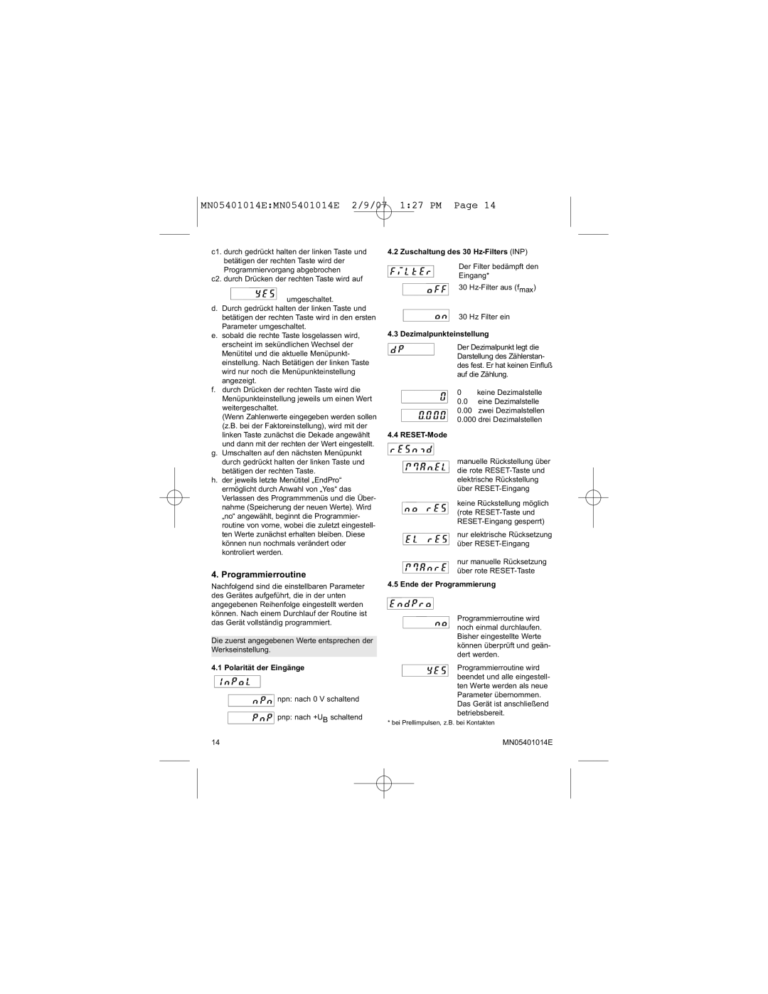 Eaton Electrical MN05401014E manual Programmierroutine 