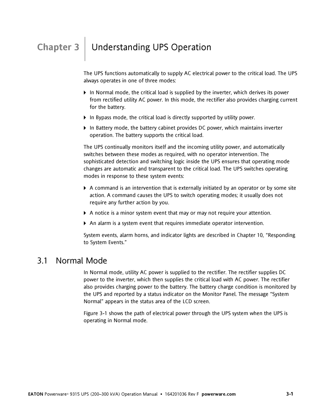 Eaton Electrical Powerware 9315 operation manual Understanding UPS Operation, Normal Mode 