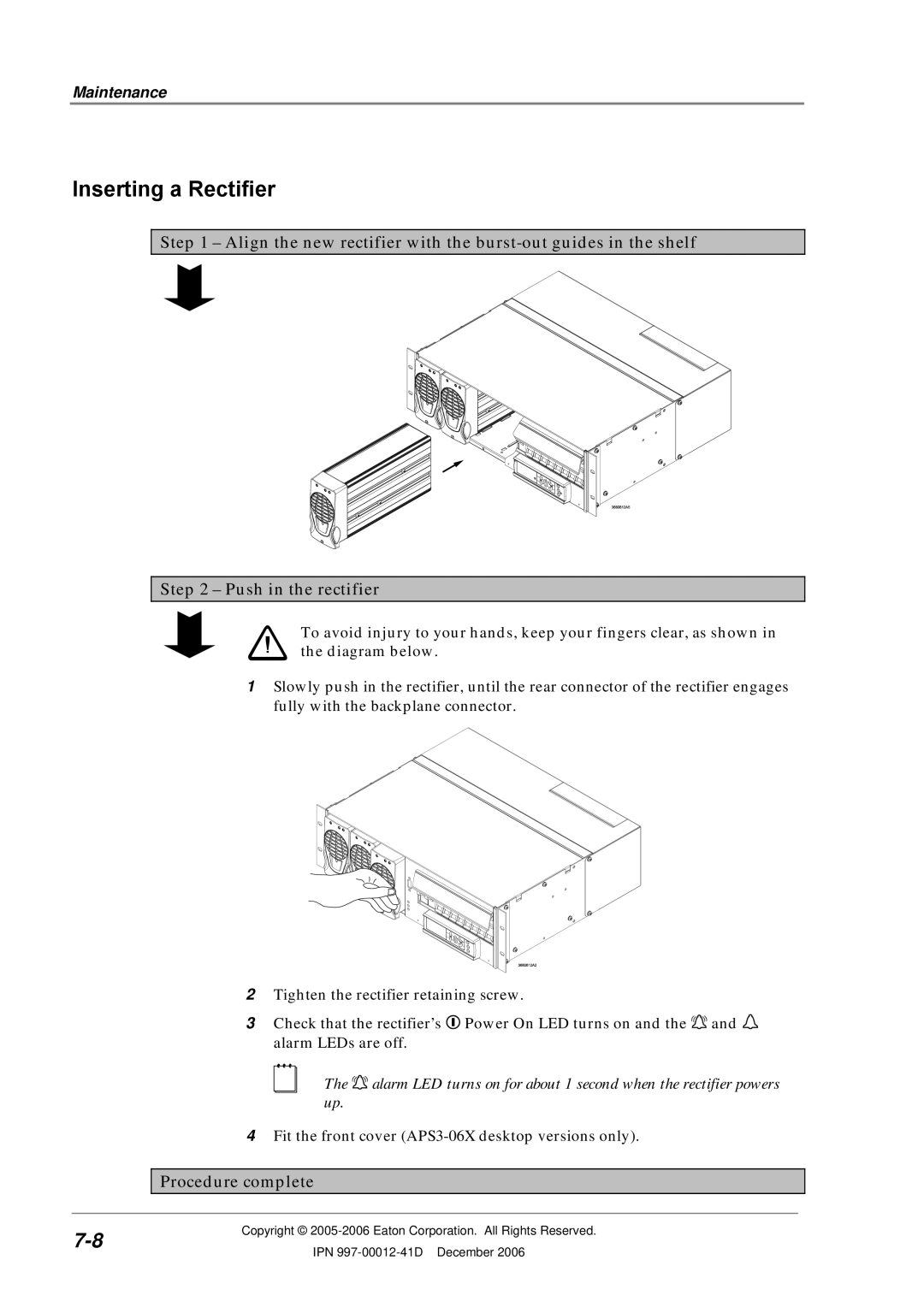 Eaton Electrical SC200 manual Inserting a Rectifier 