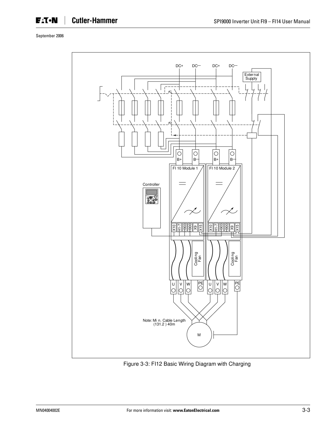 Eaton Electrical SPI9000 user manual FI12 Basic Wiring Diagram with Charging 