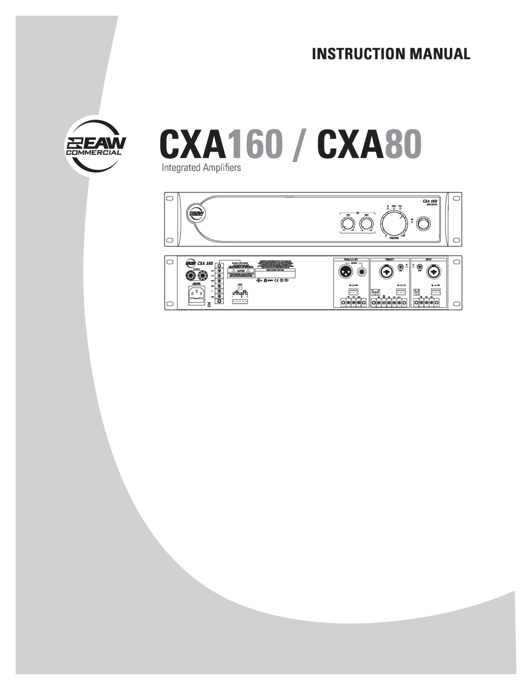 EAW CXA160 / CXA80 instruction manual Integrated Amplifiers 