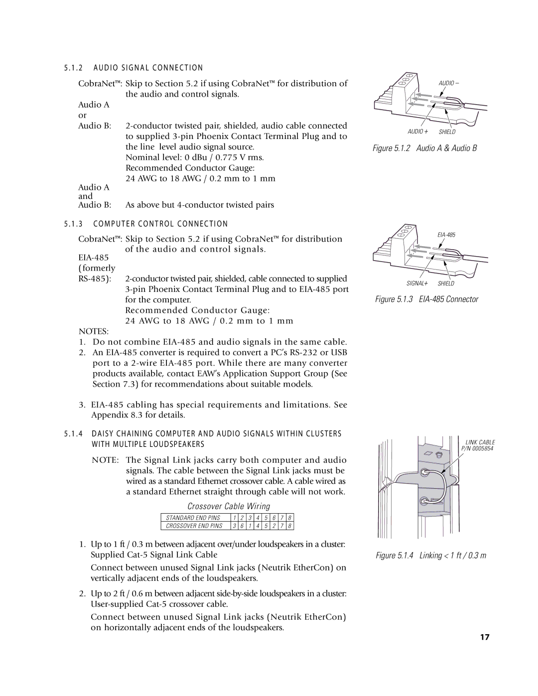 EAW DSA250 & DSA230 owner manual U D I O S I G N a L C O N N E C T I O N, O M P U T E R C O N T R O L C O N N E C T I O N 