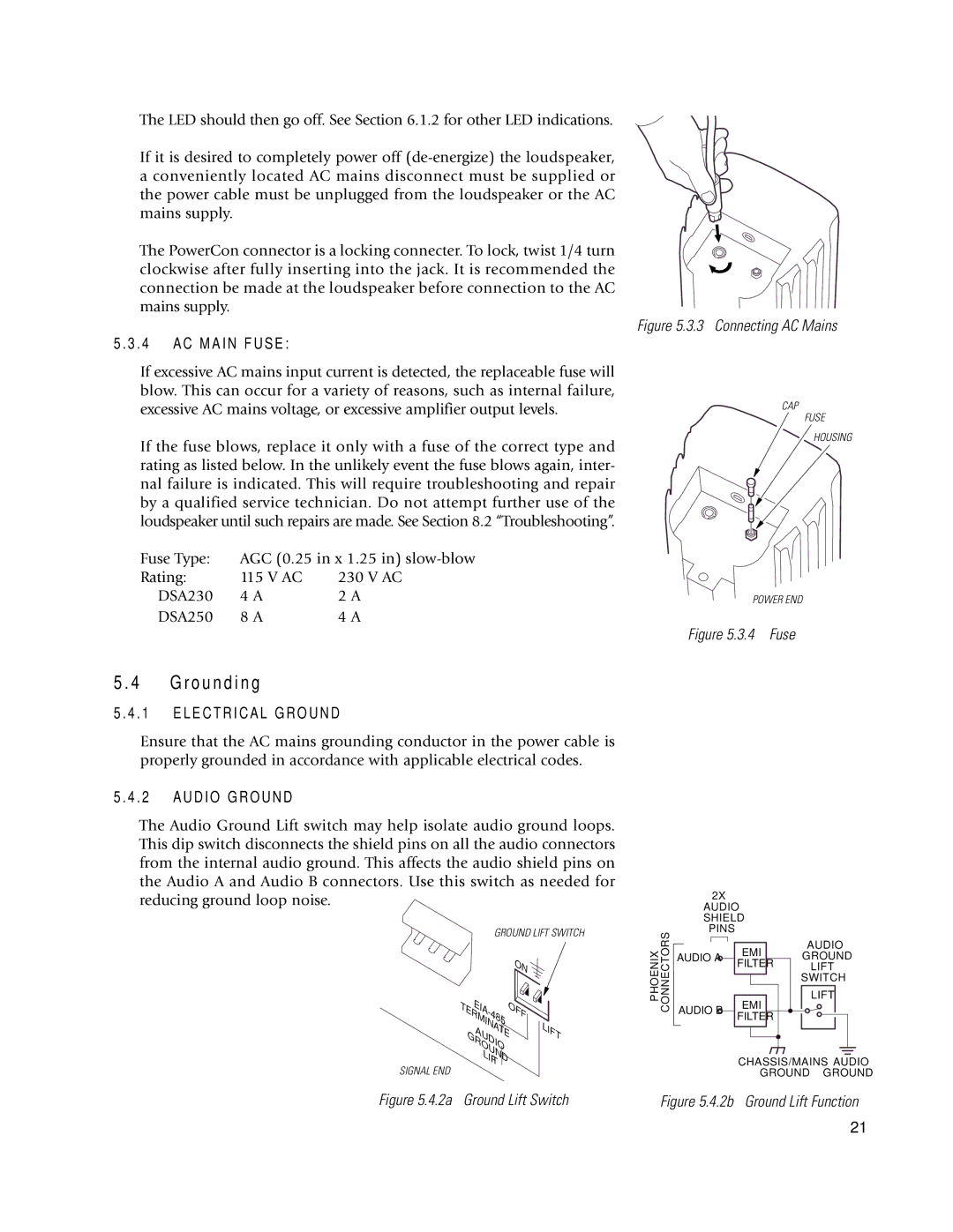 EAW DSA250 & DSA230 owner manual R o u n d i n g, Eia Off, Lif 