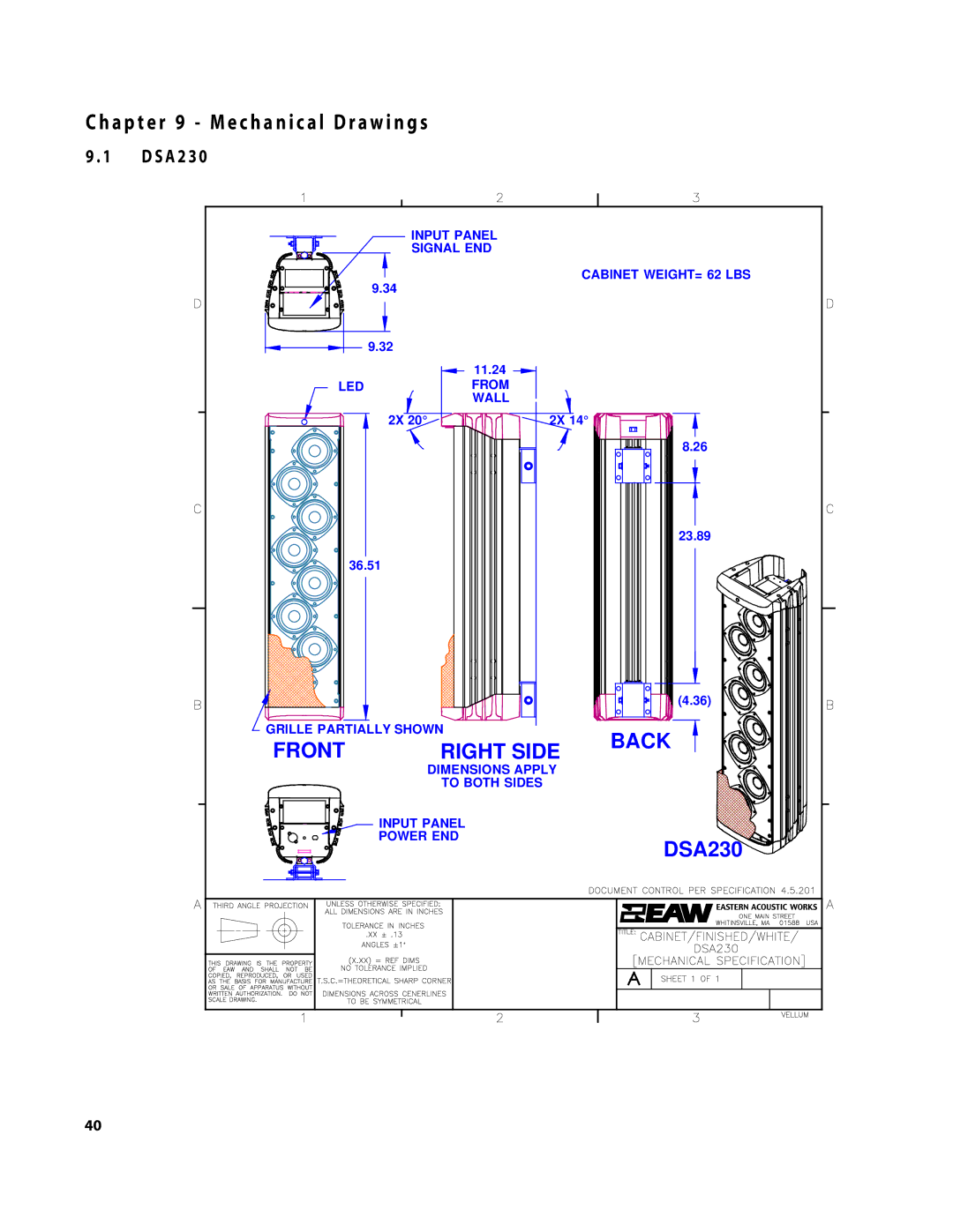 EAW DSA250 & DSA230 owner manual Back 