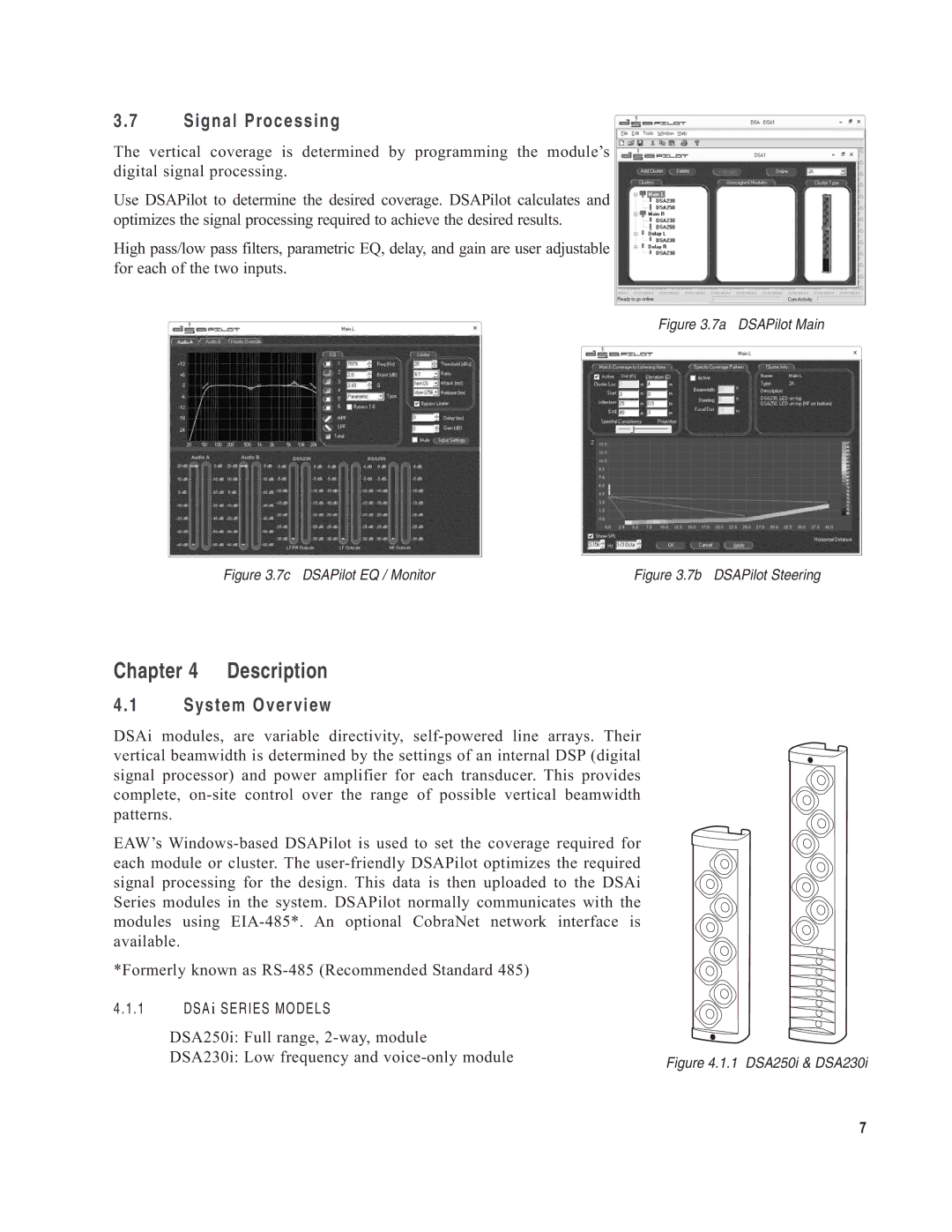 EAW DSA230i, DSA250i owner manual Description, Signal Processing, System Overview 