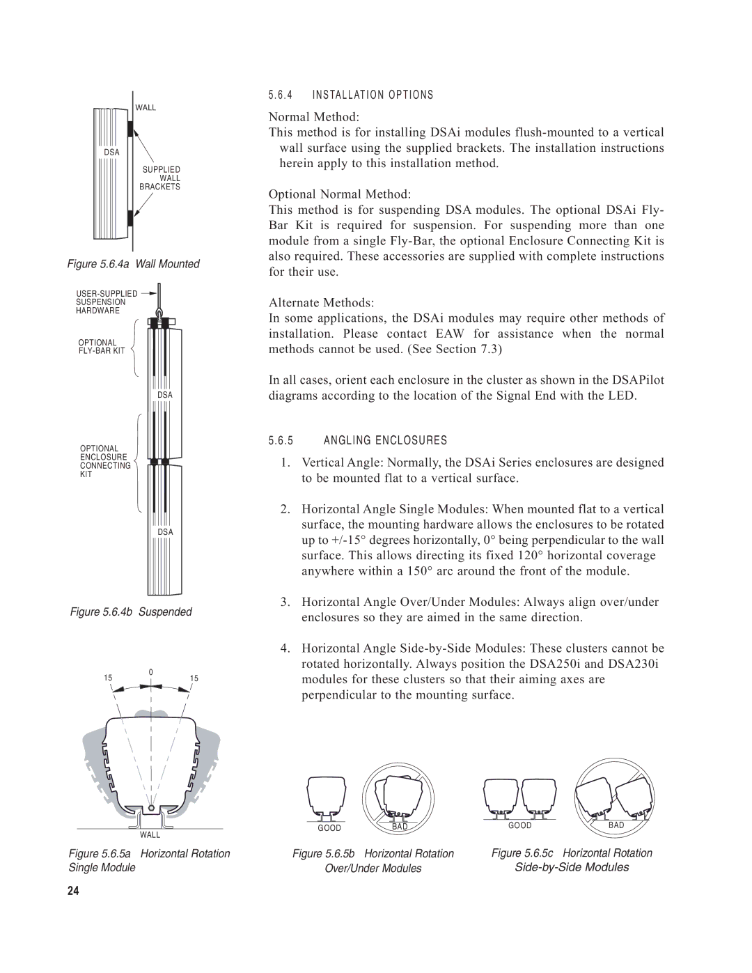 EAW DSA250i, DSA230i owner manual 4a Wall Mounted 