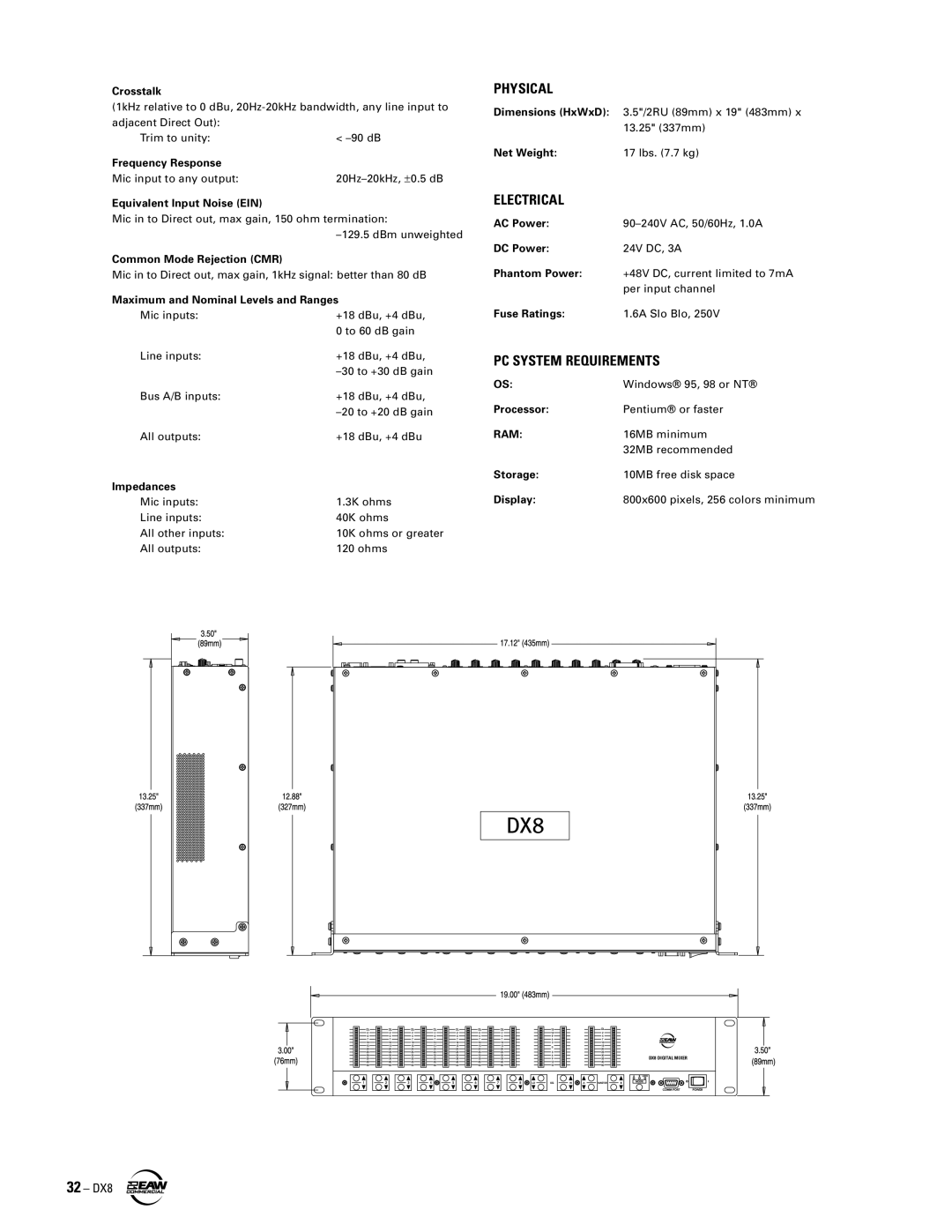 EAW DX8 instruction manual 