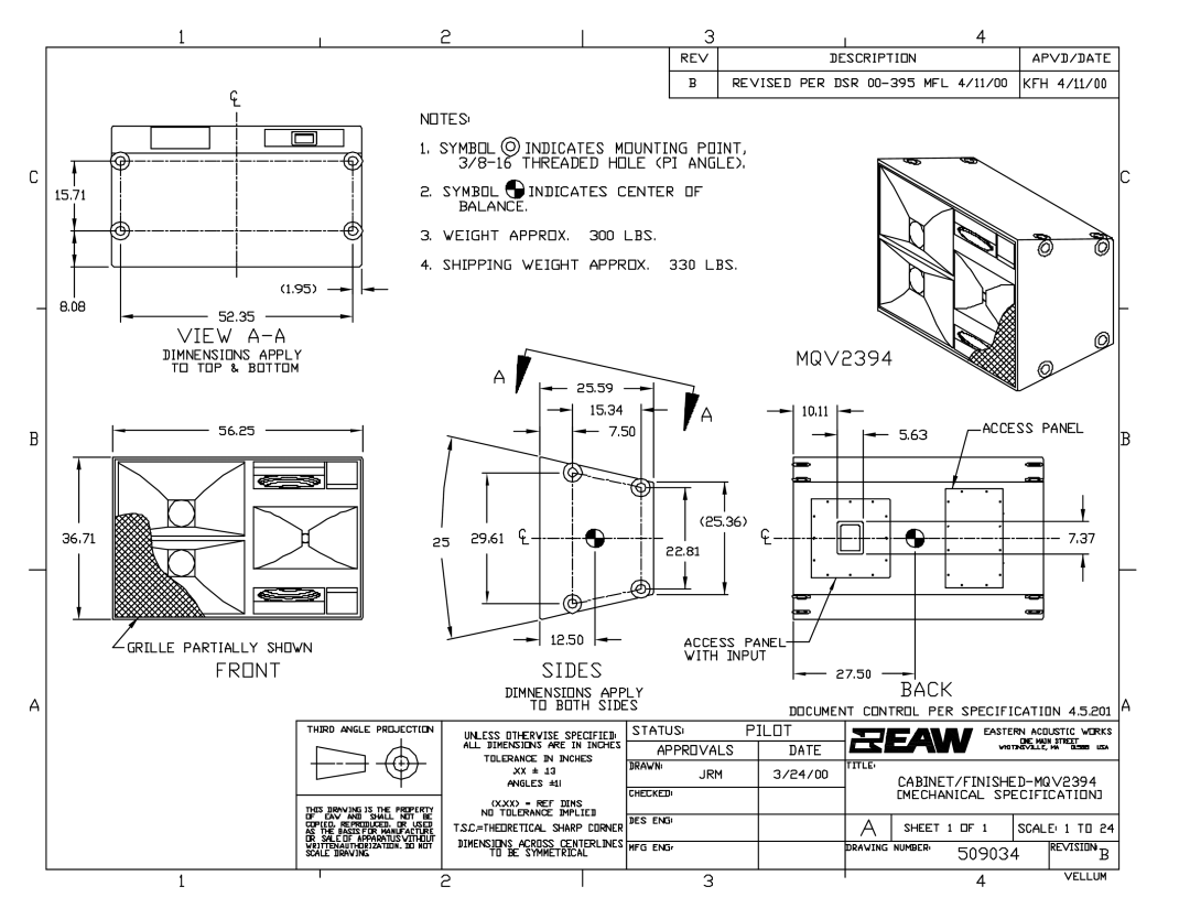 EAW MQV2394 manual 