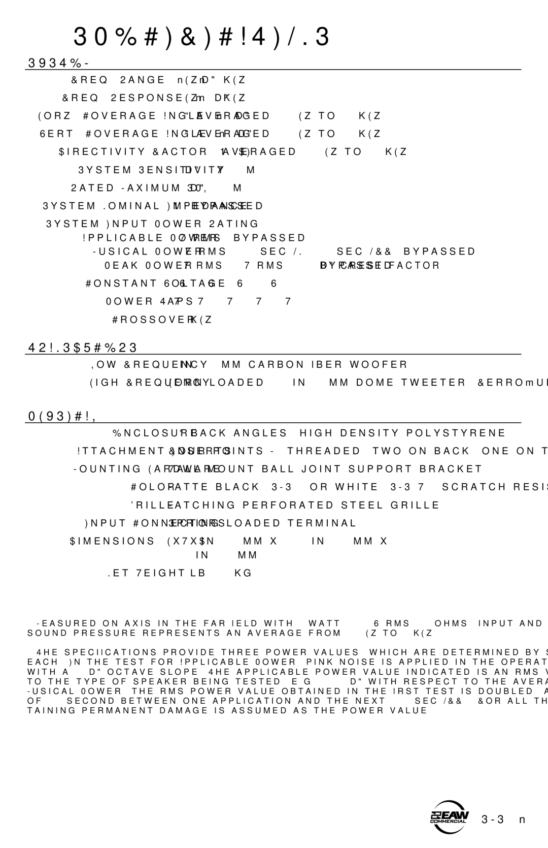 EAW SMS4 instruction manual Specifications, System 