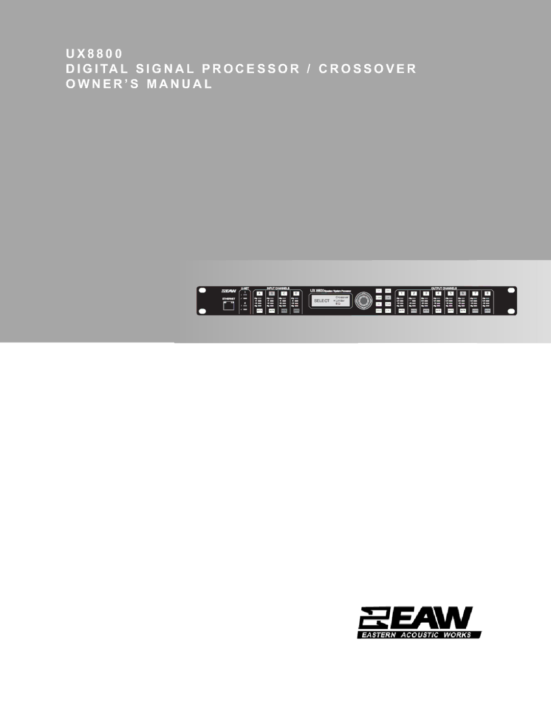 EAW UX8800 owner manual 8 8 0 