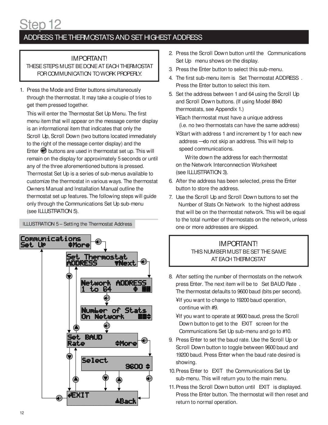 Echo 8870 installation manual Address the Thermostats and SET Highest Address, To the right of the message center display 