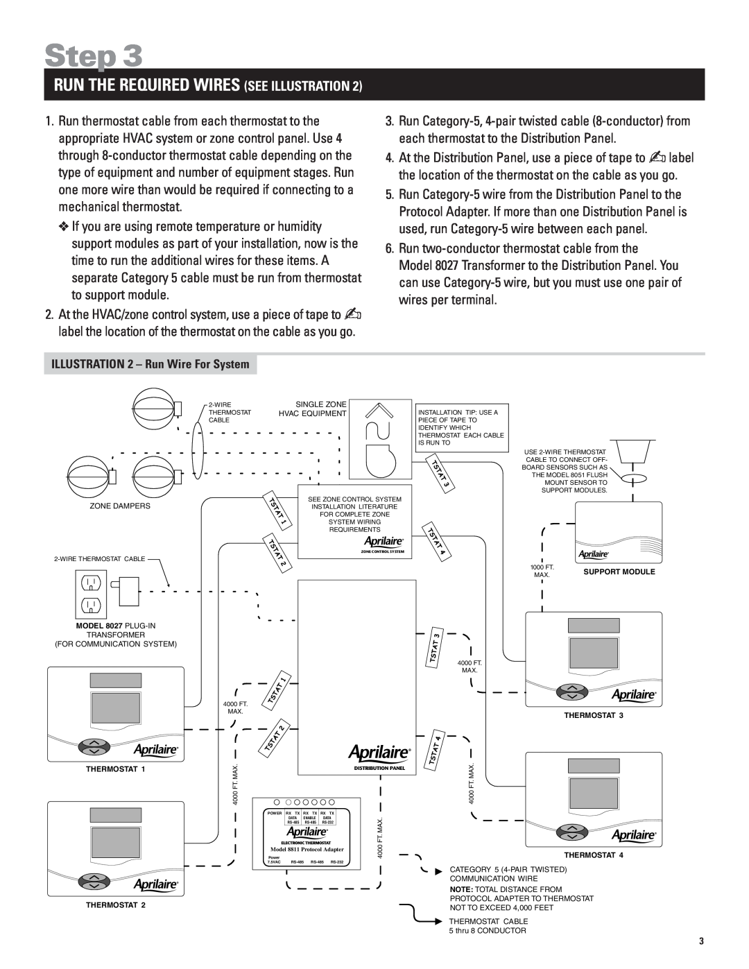 Echo 8870 installation manual Step, Run The Required Wires See Illustration 