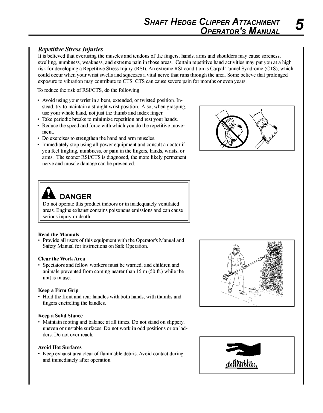 Echo 99944200485 manual Repetitive Stress Injuries, Read the Manuals 