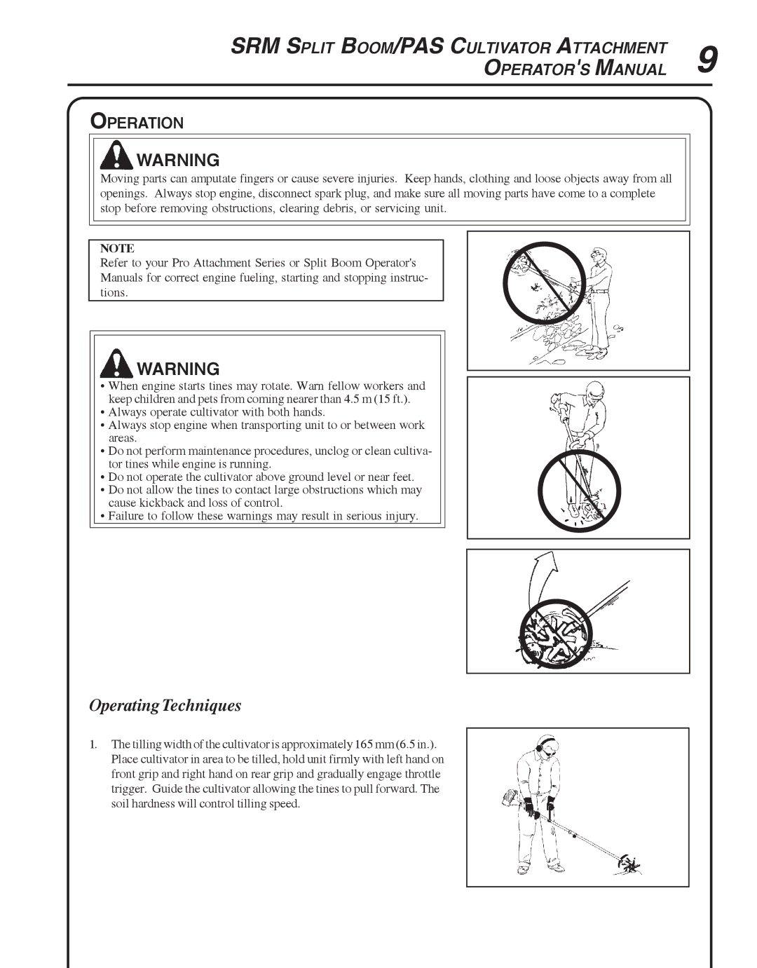 Echo 99944200513 manual Operating Techniques, Operation 