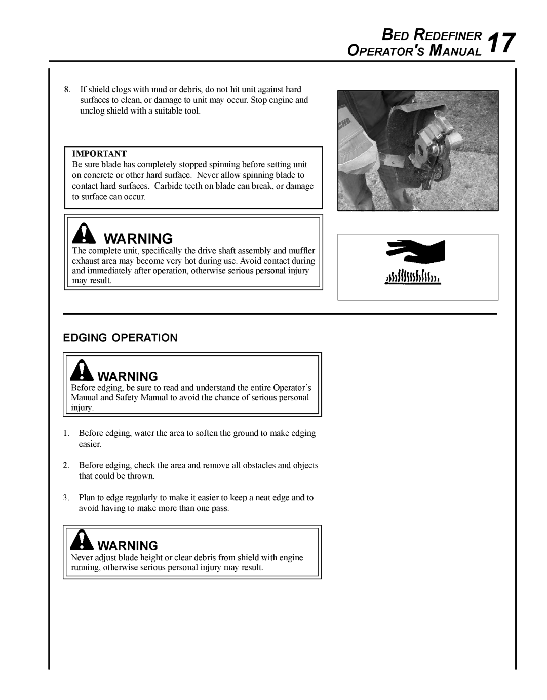 Echo BRD-280 manual Edging operation 