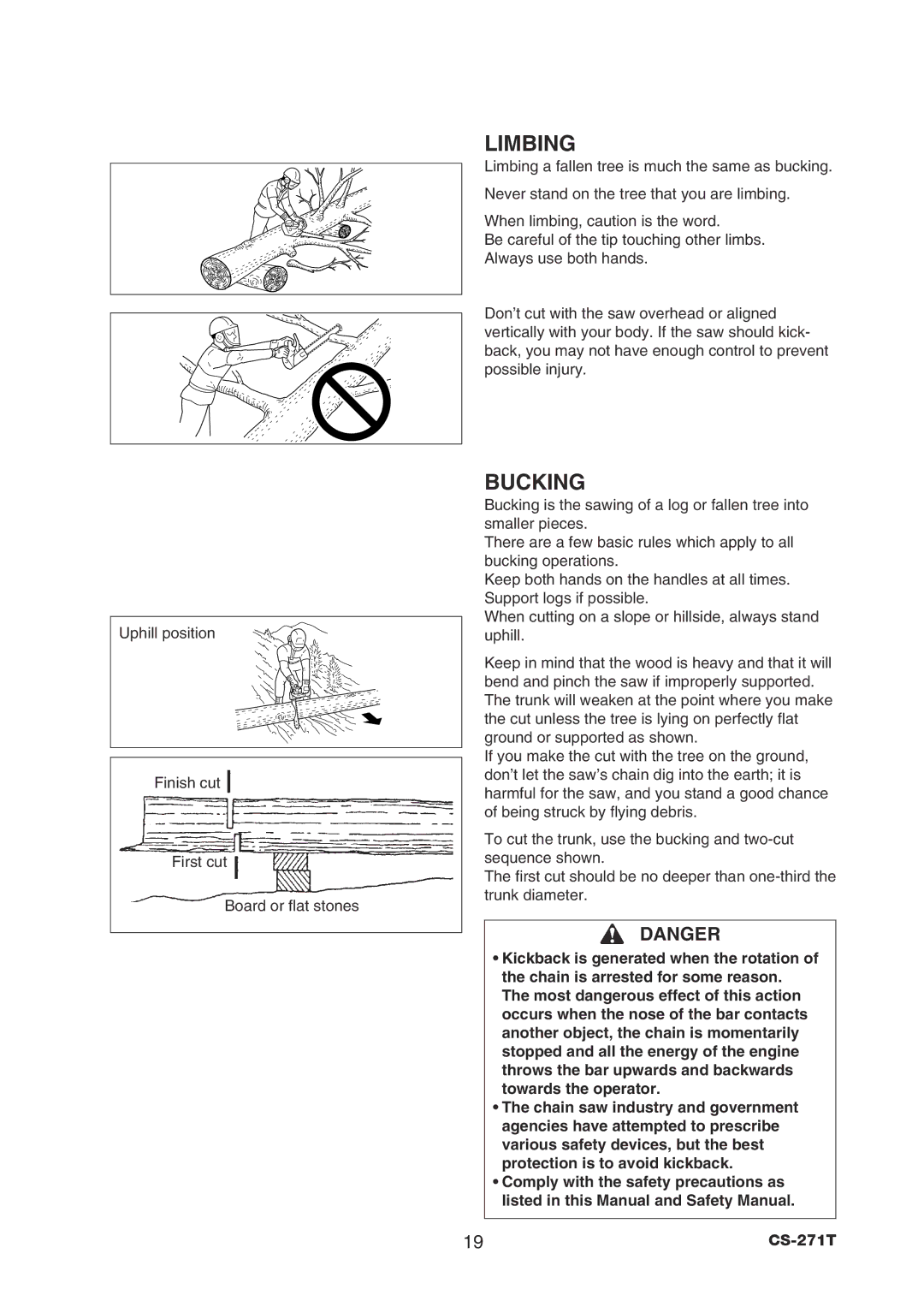 Echo CS-271T instruction manual Limbing 