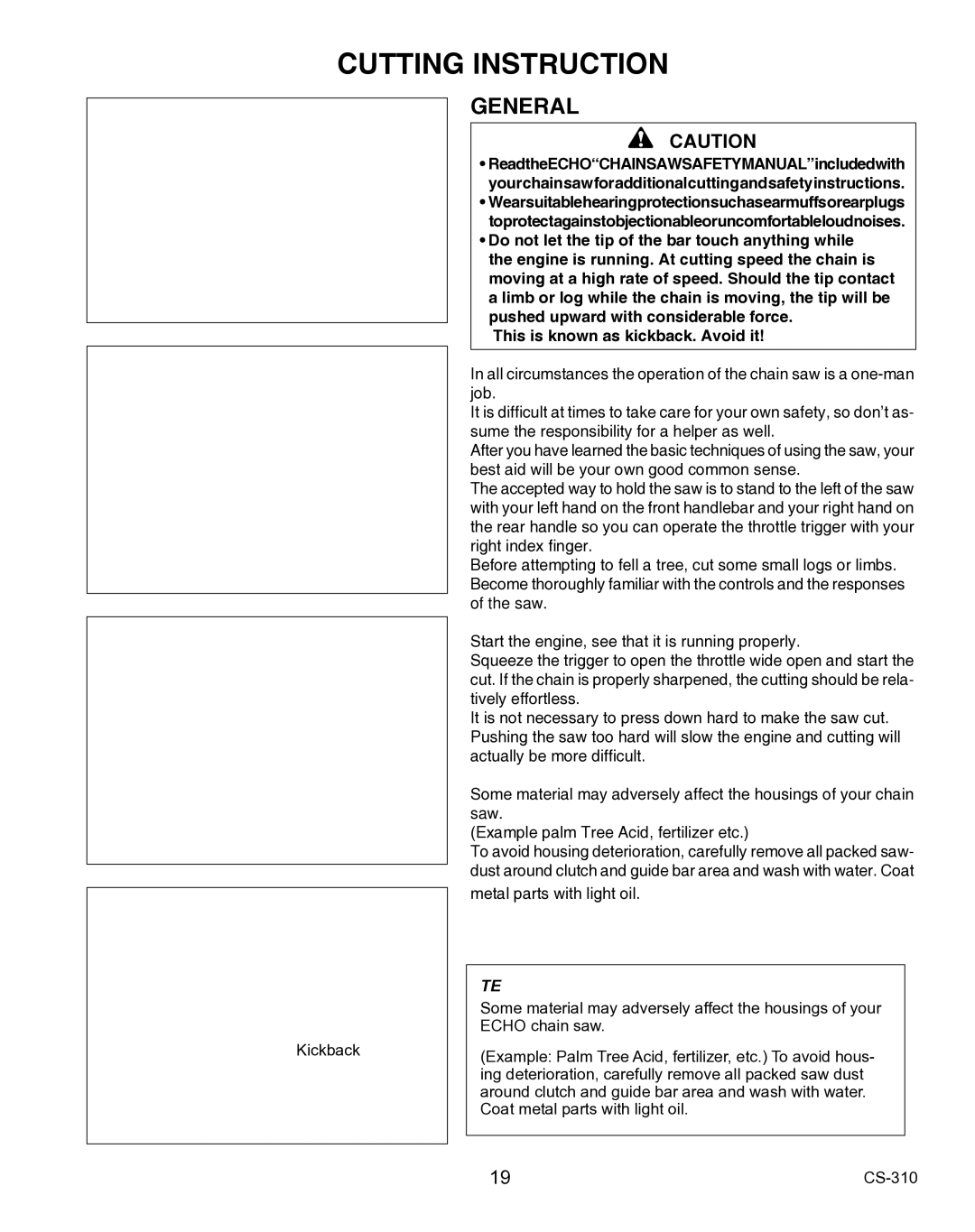 Echo CS-310 instruction manual Cutting Instruction, General 