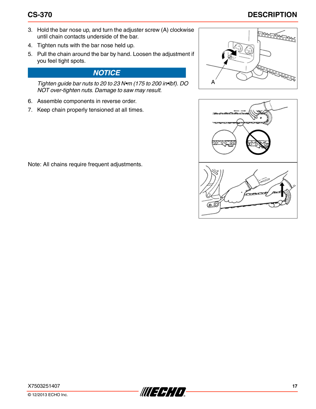 Echo CS-370 instruction manual 