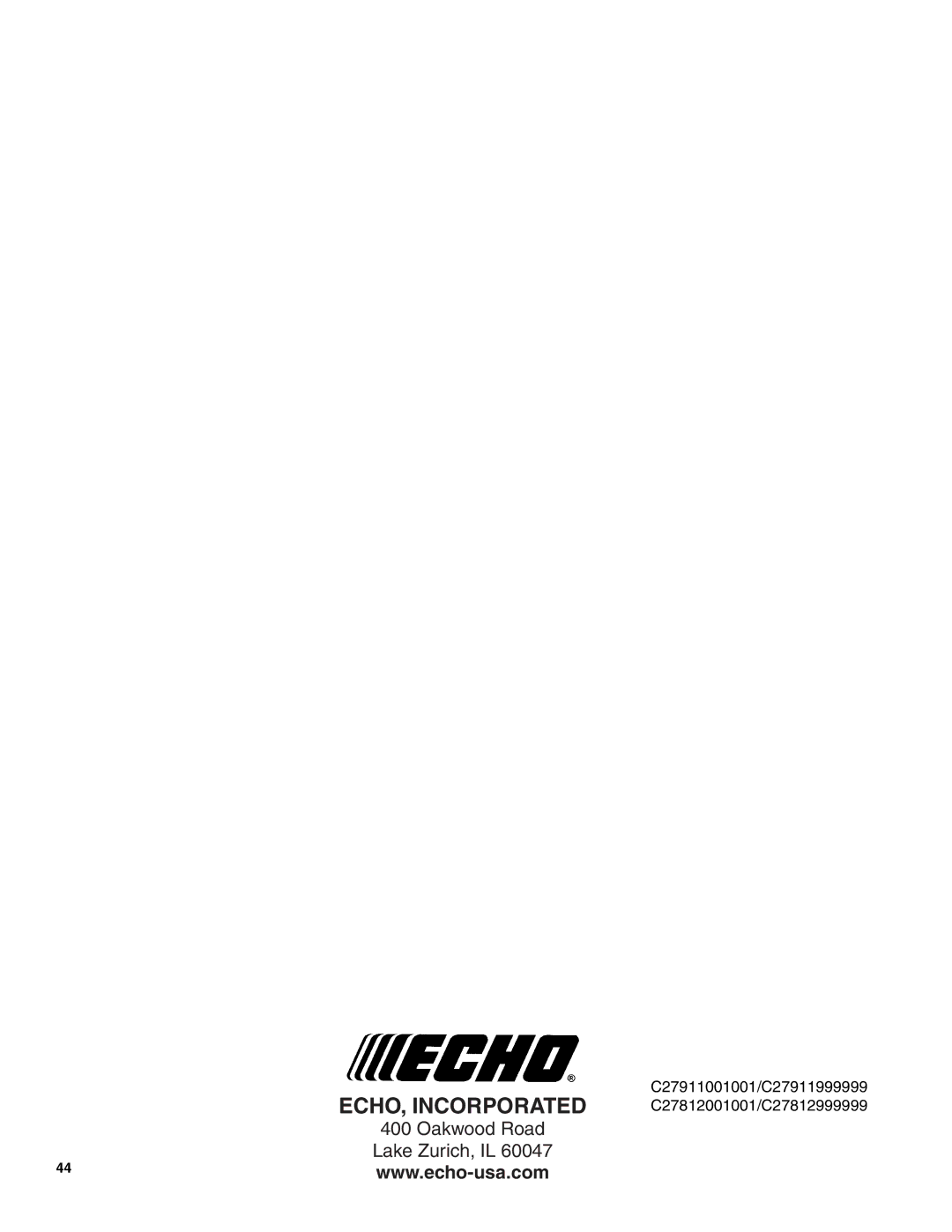 Echo CS-400F instruction manual ECHO, Incorporated 