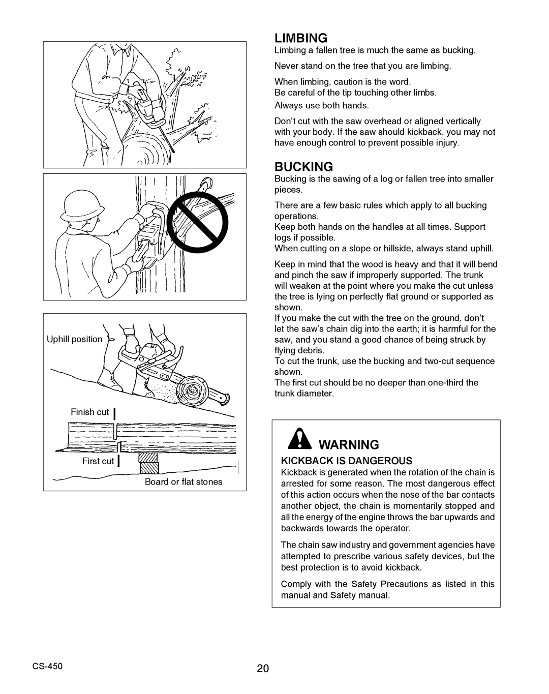 Echo 2CS-450 instruction manual Limbing 