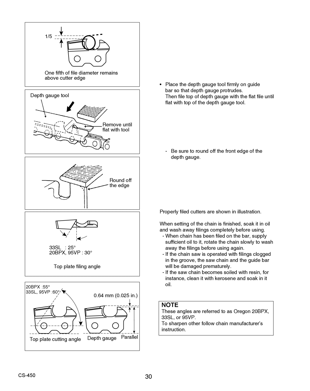 Echo 2CS-450 instruction manual 64 mm 0.025 