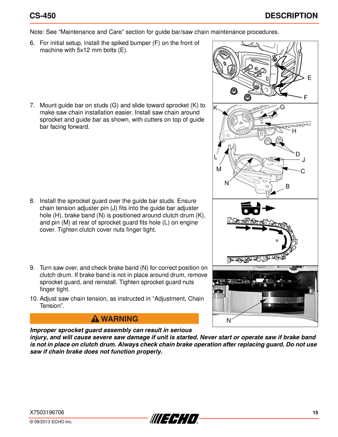 Echo CS-450 instruction manual 