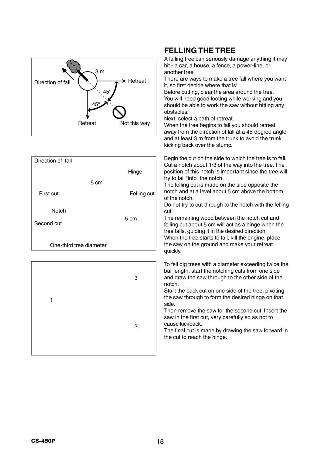 Echo CS-450P manual Felling the Tree 
