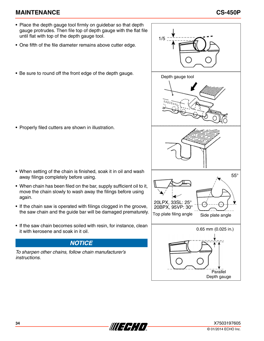 Echo CS-450P instruction manual 20LPX, 33SL 20BPX, 95VP 