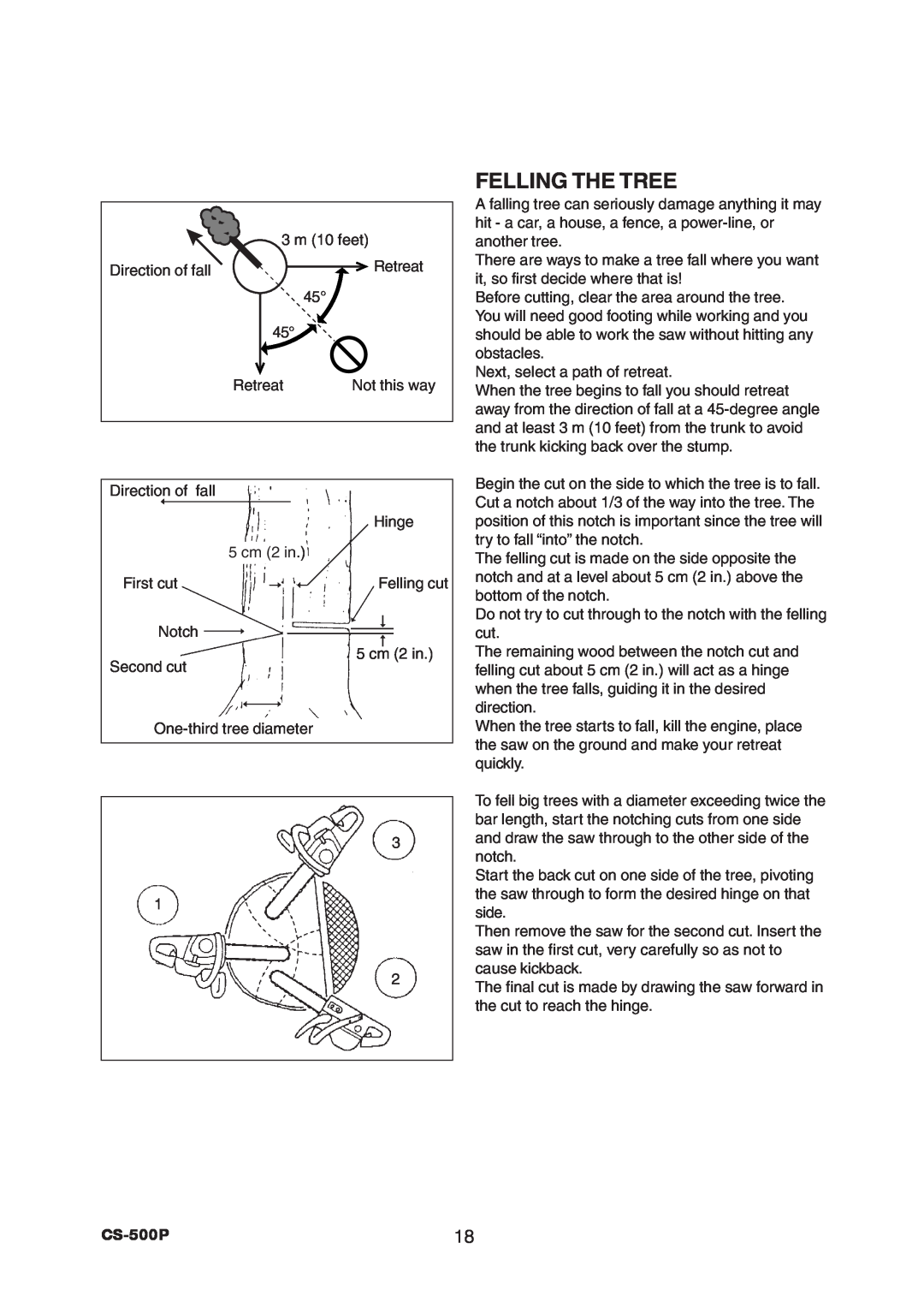 Echo CS-500P instruction manual Felling The Tree 