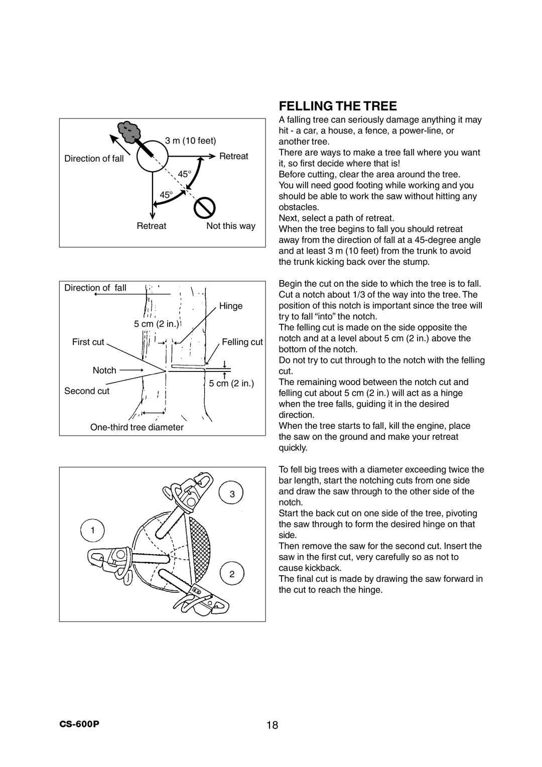 Echo CS-600P instruction manual Felling the Tree 