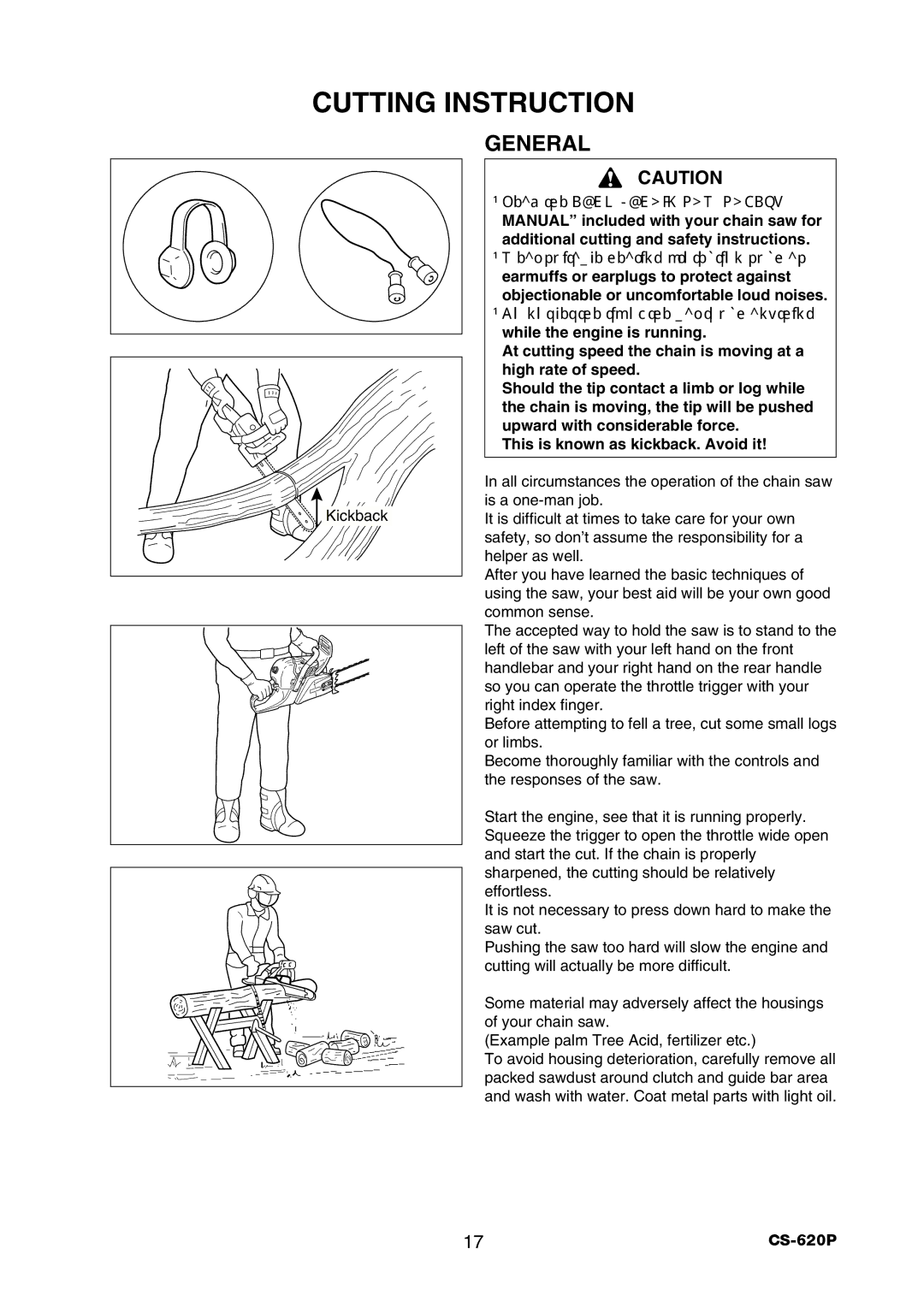 Echo CS-620P instruction manual Cutting Instruction, General 