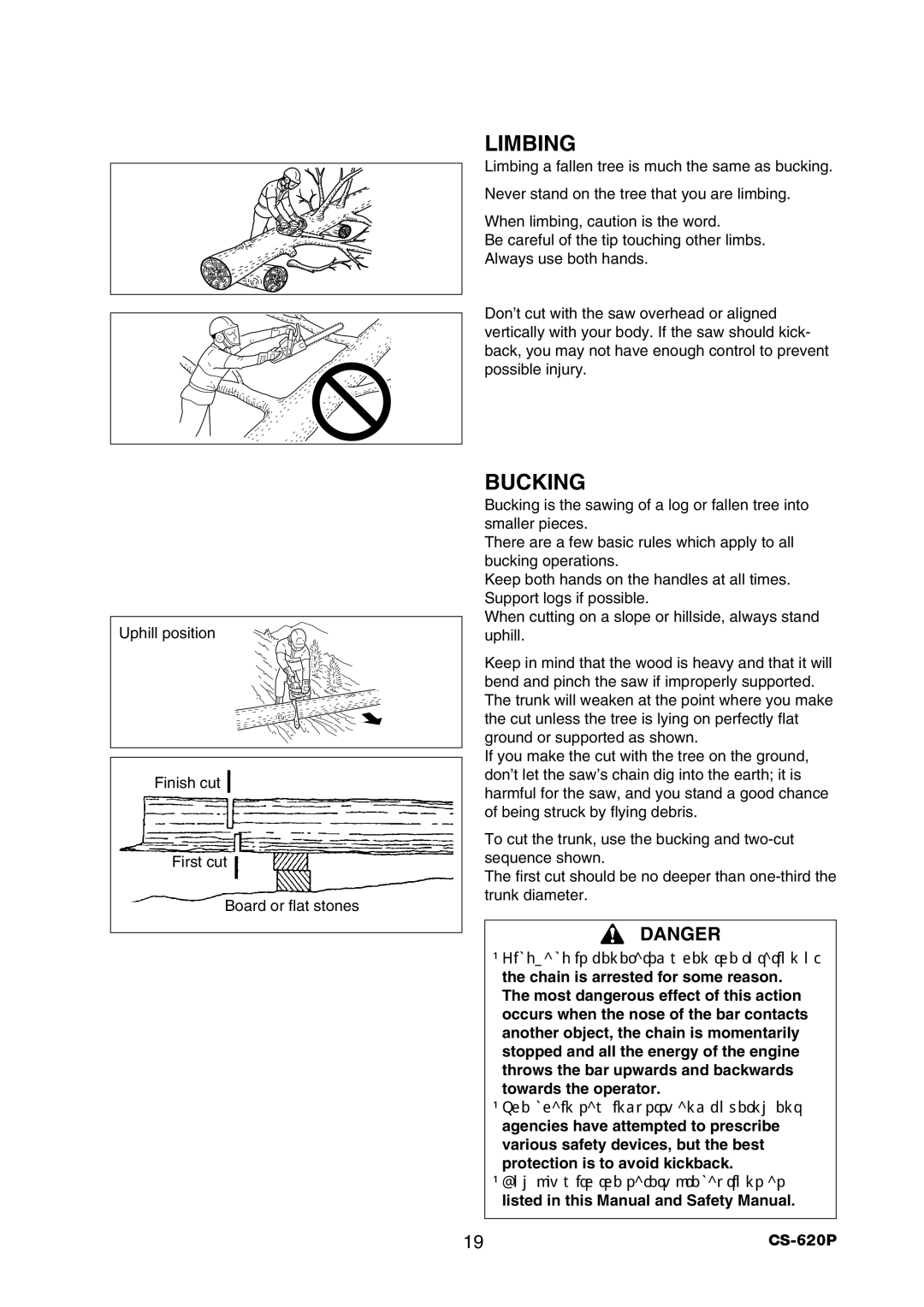 Echo CS-620P instruction manual Limbing, Bucking 