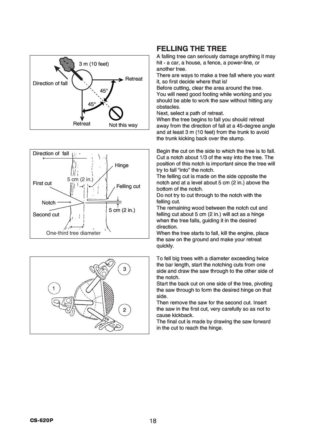 Echo CS-620P instruction manual Felling The Tree 