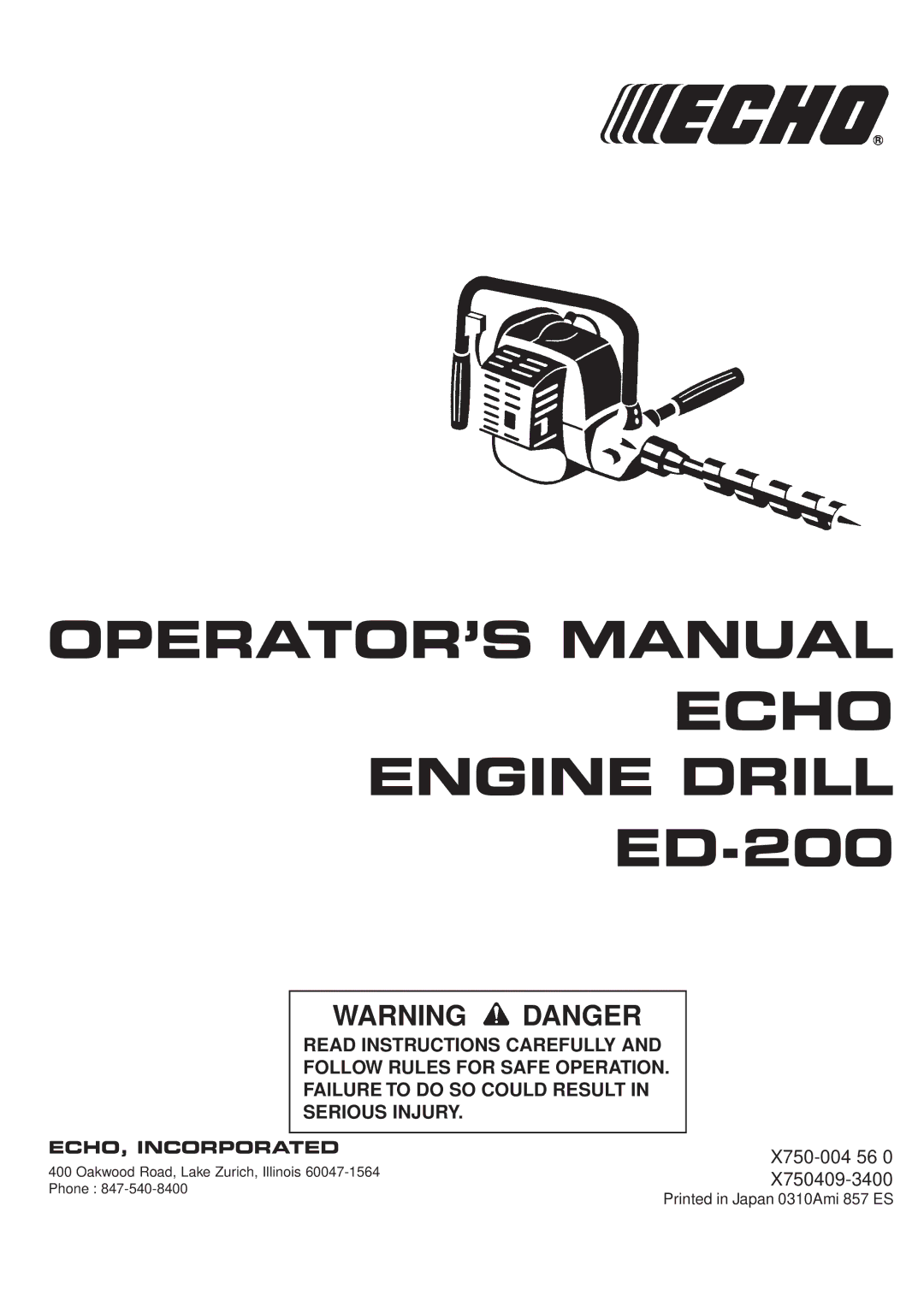 Echo ED-200 manual Echo 